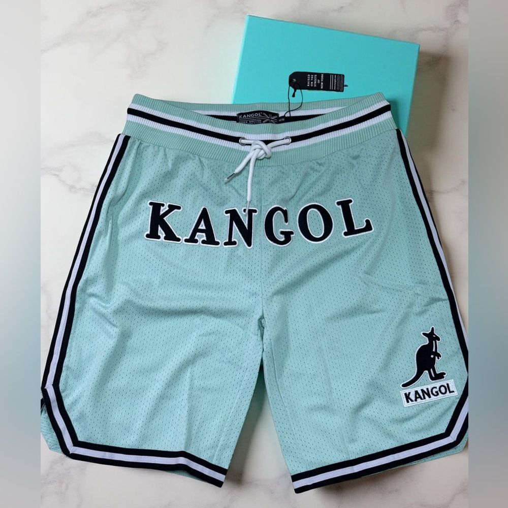 Kangol Heavyweight Mesh Shorts Mint Green Men's Medium NWT Streetwear